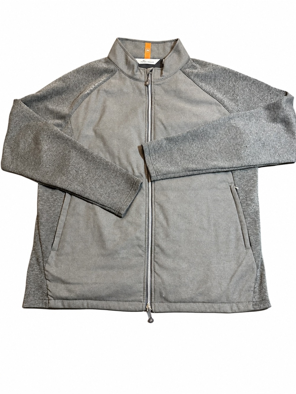 Peter Millar Merge Quilted Performance Flannel Zip Jacket Men’s XL Gray Golf